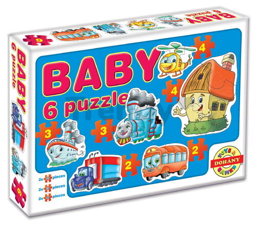 Baby puzzle dopravné prostriedky Dohány 6-obrázkové od 24 mes