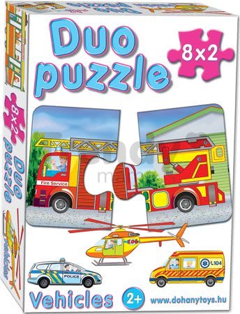 Baby puzzle Duo Dopravné prostriedky Dohány 8x2 dieliky 8-obrázkové od 24 mes