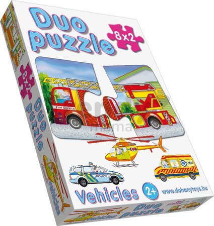 Baby puzzle Duo Dopravné prostriedky Dohány 8x2 dieliky 8-obrázkové od 24 mes