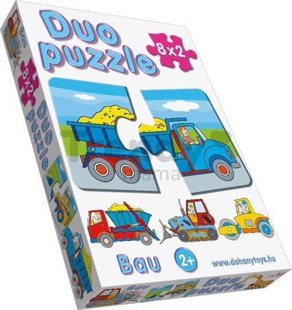 Baby puzzle Duo Pracovné autá Dohány 8x2 dieliky 8-obrázkové od 24 mes