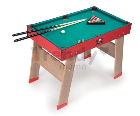Drevený futbalový stôl Powerplay 4v1 Smoby stolný futbal, biliard, hokej a tenis od 8 rokov