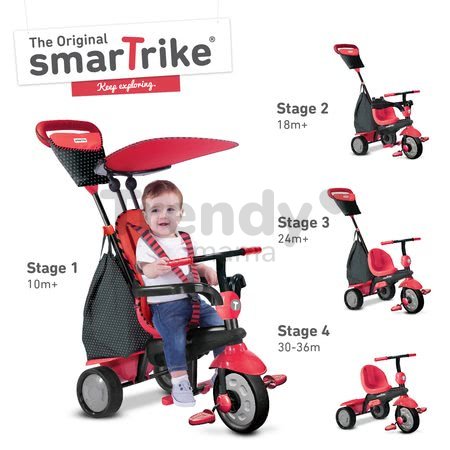 Trojkolka Glow Touch Steering 4v1 Black&Red smarTrike červeno-čierna od 10 mes