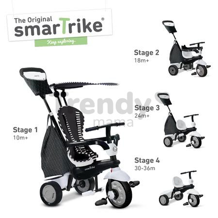 Trojkolka Glow Touch Steering 4v1 Black&White smarTrike čierno-biela od 10 mes