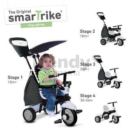 Trojkolka Glow Touch Steering 4v1 Black&White smarTrike čierno-biela od 10 mes