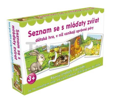 Náučná spoločenská hra Zoznám sa s mláďatami zvierat Dohány 4 jazykové verzie