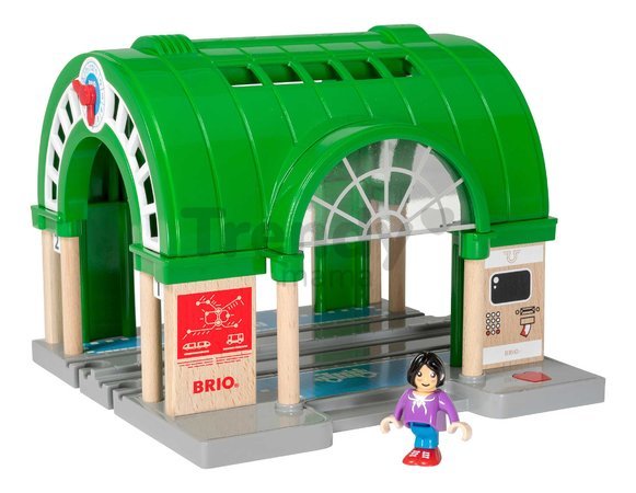 Hlavná vlaková stanica so zvukmi Central Train Station BRIO s elektronická s dvojitým koľajiskom a figúrkou od 3 rokov BRIO6498