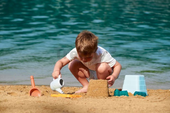 Vedro set s krhlou Hrad Sand Castle Beach Écoiffier 16 cm s lopatkou a formičkami od 18 mes