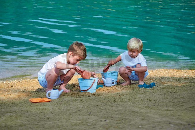 Vedro set s krhlou Hrad Sand Castle Beach Écoiffier 16 cm s lopatkou a formičkami od 18 mes