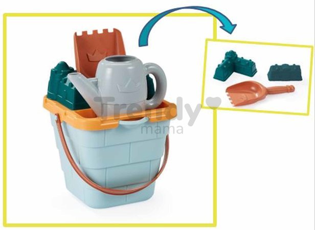 Vedro set s krhlou Hrad Sand Castle Beach Écoiffier 16 cm s lopatkou a formičkami od 18 mes
