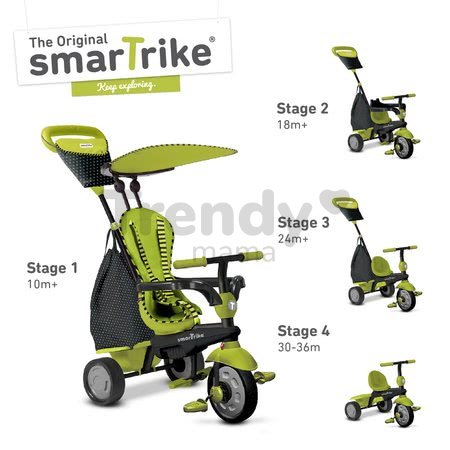 Trojkolka Glow Touch Steering 4v1 Black&Green smarTrike zeleno-čierna od 10 mes