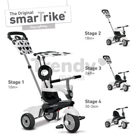 Trojkolka Vanilla smarTrike TouchSteering so slnečníkom čierno-biela od 10 mes