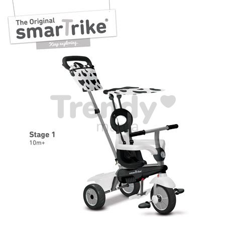 Trojkolka Vanilla smarTrike TouchSteering so slnečníkom čierno-biela od 10 mes