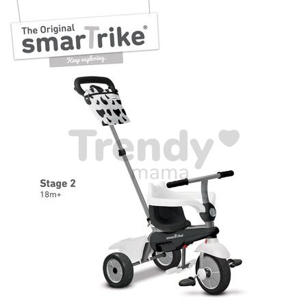 Trojkolka Vanilla smarTrike TouchSteering so slnečníkom čierno-biela od 10 mes