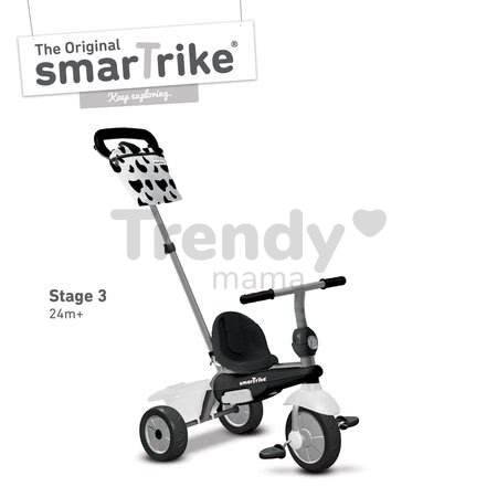 Trojkolka Vanilla smarTrike TouchSteering so slnečníkom čierno-biela od 10 mes