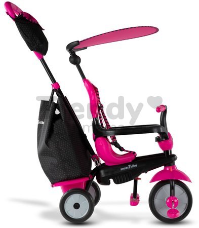 Trojkolka Vanilla Plus Pink Classic smarTrike TouchSteering ovládanie s gumenými kolesami a tlmičom 2 tašky od 10 mes