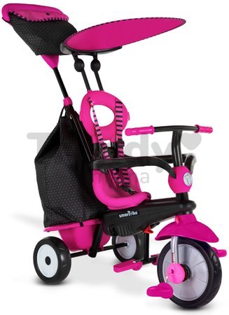 Trojkolka Vanilla Plus Pink Classic smarTrike TouchSteering ovládanie s gumenými kolesami a tlmičom 2 tašky od 10 mes