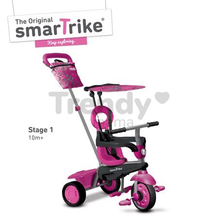 Trojkolka Vanilla 4v1 Pink Touch Steering smarTrike ružová so slnečníkom od 10 mes