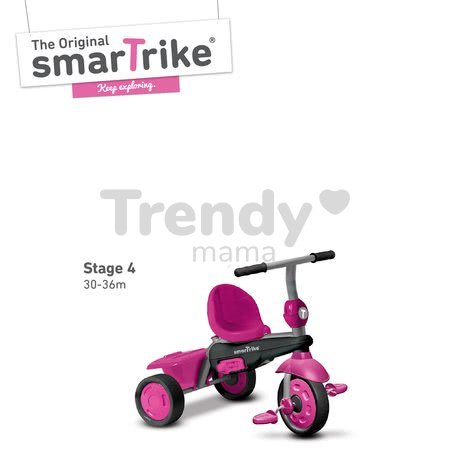 Trojkolka Vanilla 4v1 Pink Touch Steering smarTrike ružová so slnečníkom od 10 mes