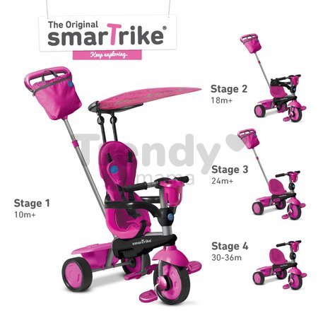 Trojkolka Spirit Touch Steering smarTrike tmavoružová od 10 mes