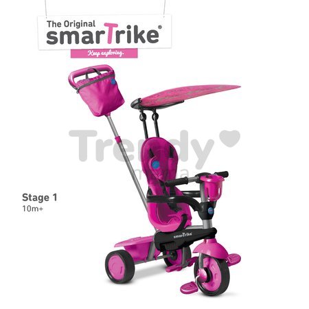 Trojkolka Spirit Touch Steering smarTrike tmavoružová od 10 mes