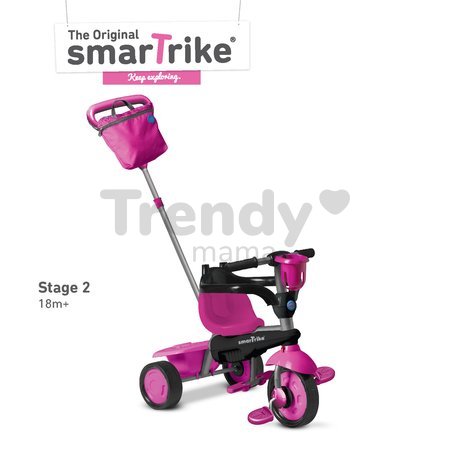 Trojkolka Spirit Touch Steering smarTrike tmavoružová od 10 mes