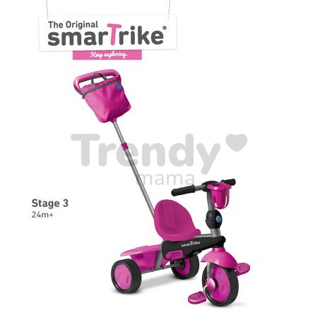 Trojkolka Spirit Touch Steering smarTrike tmavoružová od 10 mes