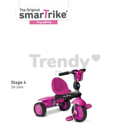 Trojkolka Spirit Touch Steering smarTrike tmavoružová od 10 mes