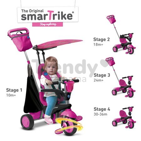Trojkolka Spirit Touch Steering smarTrike tmavoružová od 10 mes