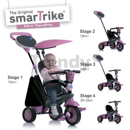 Trojkolka Spirit Pink 4v1 Touch Steering smarTrike ružová od 10 mes