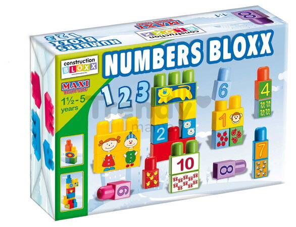 Kocky Maxi Blocks čísla Dohány v kartóne 34 dielov od 18 mes