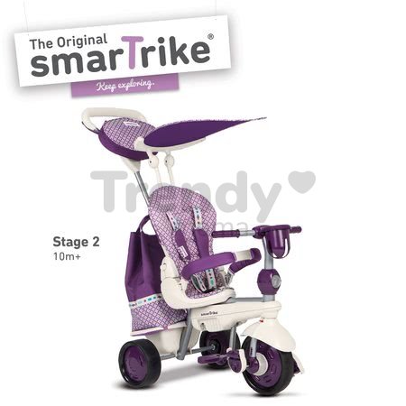 Trojkolka Splash 5v1 Purple&White smarTrike 360° riadenie s polohovateľnou opierkou fialovo-krémová od 10 mes