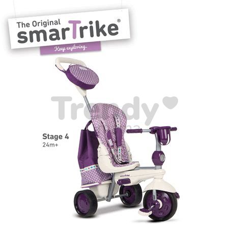 Trojkolka Splash 5v1 Purple&White smarTrike 360° riadenie s polohovateľnou opierkou fialovo-krémová od 10 mes