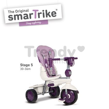 Trojkolka Splash 5v1 Purple&White smarTrike 360° riadenie s polohovateľnou opierkou fialovo-krémová od 10 mes