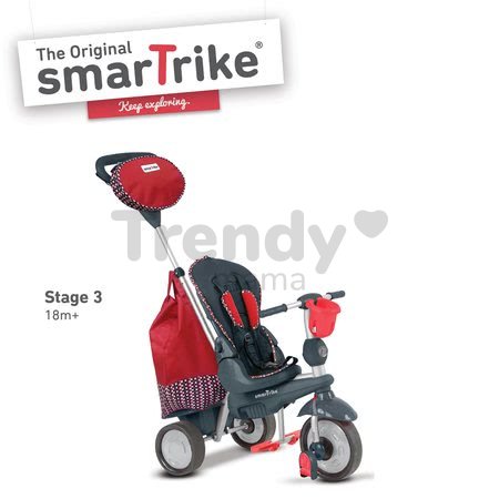 Trojkolka Splash 5v1 Red smarTrike 360° riadenie s polohovateľnou opierkou červeno-šedá od 10 mes