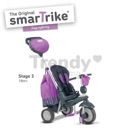 Trojkolka Splash 5v1 Purple smarTrike 360° riadenie s polohovateľnou opierkou fialovo-šedá od 10 mes