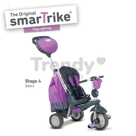 Trojkolka Splash 5v1 Purple smarTrike 360° riadenie s polohovateľnou opierkou fialovo-šedá od 10 mes