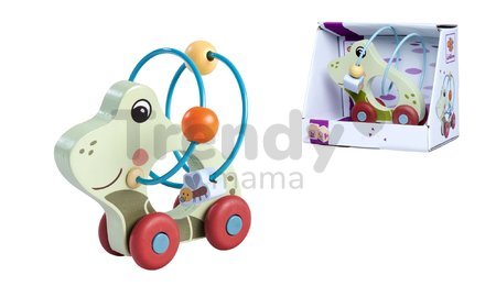Drevené autíčko žaba s labyrintom Frog with Movement Eichhorn dĺžka 16 cm od 12 mes