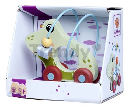 Drevené autíčko žaba s labyrintom Frog with Movement Eichhorn dĺžka 16 cm od 12 mes