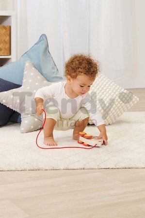 Drevené autíčko ježko so zvukom Pull Back Hedgehog Eichhorn so šnúrkou na ťahanie 16 cm od 12 mes