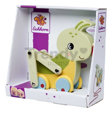 Drevený lúčny koník na ťahanie Pullback Grasshopper Eichhorn so šnúrkou a pohyblivými nohami od 12 mes