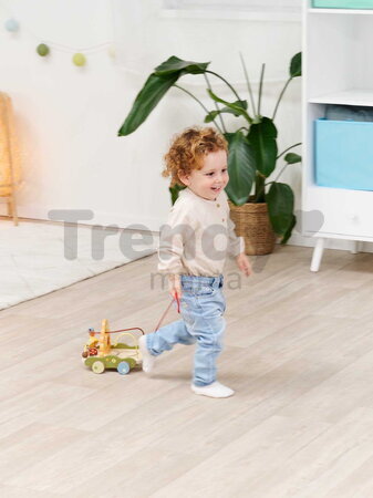 Drevený labyrint na ťahanie Pull-along Wagon Eichhorn s korálikmi od 12 mes