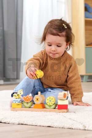 Drevená skladačka Kvety a zvieratká Stacking Game Eichhorn 13 stohovateľných kociek od 24 mes