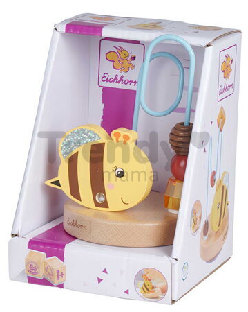 Drevený labyrint s korálikmi Včela Bead Maze Bee Eichhorn s prísavkou od 12 mes EH6814