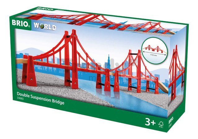 Drevený most Double Suspension Bridge BRIO 5 dielov od 3 rokov BRIO6832