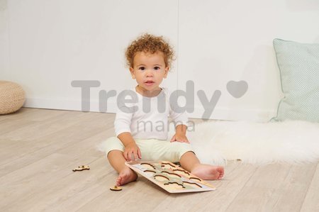 Drevené vkladacie puzzle zvieratká Pin Puzzle Eichhorn 2 rôzne druhy 10 dielov od 24 mes