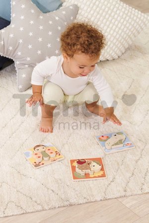Drevené vkladacie puzzle zvieratká EH Inlay puzzle Eichhorn 7 rôznych druhov 4 dieliky od 12 mes