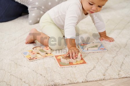 Drevené vkladacie puzzle zvieratká EH Inlay puzzle Eichhorn 7 rôznych druhov 4 dieliky od 12 mes