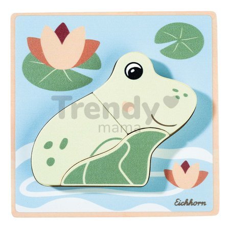 Drevené vkladacie puzzle zvieratká EH Inlay puzzle Eichhorn 7 rôznych druhov 4 dieliky od 12 mes