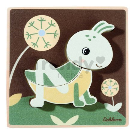 Drevené vkladacie puzzle zvieratká EH Inlay puzzle Eichhorn 7 rôznych druhov 4 dieliky od 12 mes