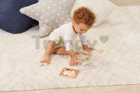 Drevené vkladacie puzzle zvieratká EH Inlay puzzle Eichhorn 7 rôznych druhov 4 dieliky od 12 mes